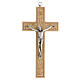 Croix bois avec décoration corps métal 20 cm s1
