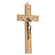 Croix bois avec décoration corps métal 20 cm s2
