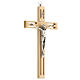 Crocifisso legno forato corpo metallo 20 cm  s2