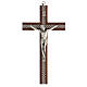 Wood crucifix with metallic body of Christ and plexiglass insters 20 cm s1