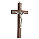 Wood crucifix with metallic body of Christ and plexiglass insters 20 cm s2