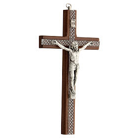 Crocifisso legno inserti plexiglas corpo metallo 20 cm