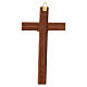 Crucifix in mahogany wood with golden metal Christ body inserts 15 cm s3