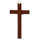 Crucifijo madera caoba detalles cuerpo Cristo metal plateado 15 cm s3