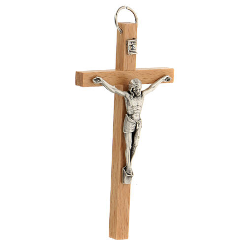 Croce legno corpo metallo 11 cm  2