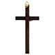 Walnut wood cross with golden body of Christ 13 cm s3