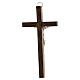 Cross of walnut wood, metallic body of Christ, 11 cm s3