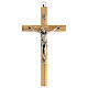 Wall crucifix in olive wood with metal Christ body 20 cm s1