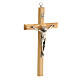 Wall crucifix in olive wood with metal Christ body 20 cm s2