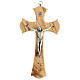 Crucifix bois olivier 20 cm corps Christ métal s1