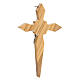 Olive wood wall crucifix with metal Christ body 11 cm s3