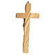 Crucifix of olivewood, metal body of Christ, 16 cm s3