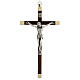 Wall crucifix in walnut wood with metal Christ body 16 cm s1