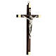 Wall crucifix in walnut wood with metal Christ body 16 cm s2