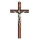 Krucyfiks drewniany, wstawki pleksiglas, Chrystus z metalu, 25 cm s1