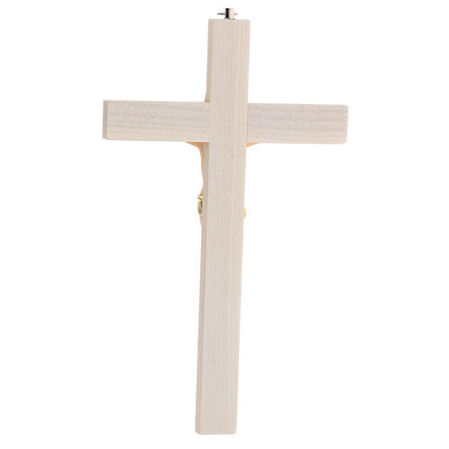 Crucifix frêne verni et Christ coloré 3