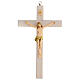 Crucifix frêne verni et Christ coloré s1
