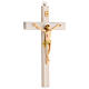 Crucifix frêne verni et Christ coloré s2