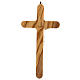 Crocifisso legno ulivo stondato Gesù metallo 20 cm s3