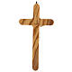 Crucifixo redondo em madeira de oliveira Jesus metal 20 cm s3