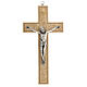 Wall crucifix with metal Christ leaves decoration 24 cm s1