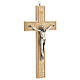 Wall crucifix with metal Christ leaves decoration 24 cm s2