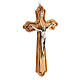 Crucifixo de madeira de oliveira INRI e Cristo de metal 25 cm s2