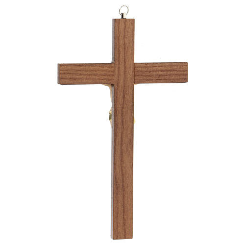 Crucifix bois frêne verni INRI 23 cm 3
