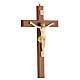 Crucifix bois frêne verni INRI 23 cm s2