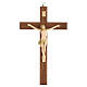 Crucifixo em madeira de freixo envernizada INRI 23 cm s1