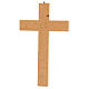 Wall crucifix, walnut and pear wood, metallic body of Christ, 30 cm s3