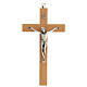 Pear wood crucifix, metal body of Christ, 20 cm s1