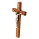 Pear wood crucifix, metal body of Christ, 20 cm s2