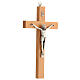 Pear wood crucifix with Christ metal 20 cm smooth s2