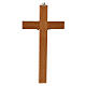 Pear wood crucifix with Christ metal 20 cm smooth s3