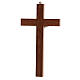Crucifixo em madeira de mogno Cristo em metal prateado INRI 20 cm s3