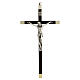Crucifix lisse bois noyer Christ métal 23 cm s1