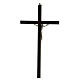Crucifixo liso em madeira de nogueira Cristo em metal 23 cm s3