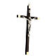 Polished crucifix in walnut wood Christ metal 23 cm s2