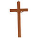 Crucifixo Cristo de metal madeira pereira lisa 25 cm s3