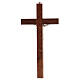 Mahogany cross with metallic Christ 25 cm s3