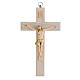 Crucifix bois frêne verni Christ couronne dorée 17 cm s1