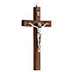 Wall Crucifix silver metal Christ wood grooves 20 cm s2