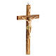 Crucifix olivier Christ résine peinte à la main 25 cm s2