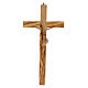 Crucifix olivier Christ résine peinte à la main 25 cm s3