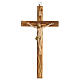 Krucyfiks drewno oliwne, Chrystus żywica ręcznie malowana, 25 cm. s1