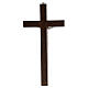 Krucyfiks drewno orzechowe, płytki na końcach, Chrystus metalowy, 25 cm s3