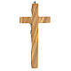 Crucifixo madeira de oliveira Cristo em metal prateado 20 cm s3