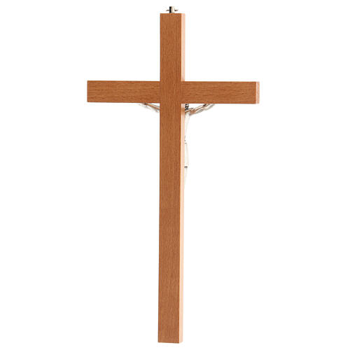 Crucifix Christ métal bois poirier INRI 30 cm 3