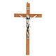 Crucifix Christ métal bois poirier INRI 30 cm s1